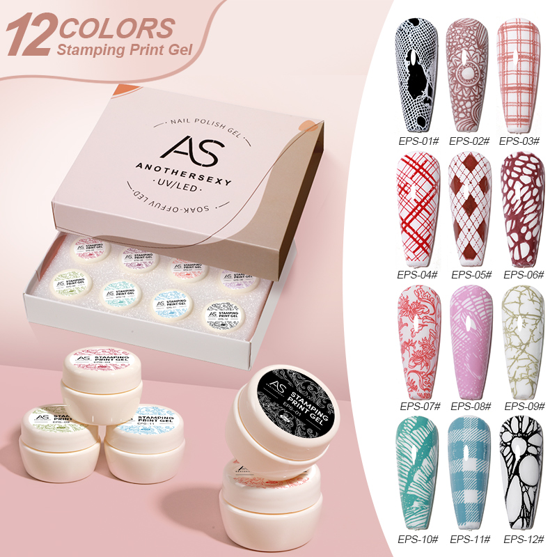 Nail Art Stamping Kit - Nagel Stempelen Gel Polish Set Zwart