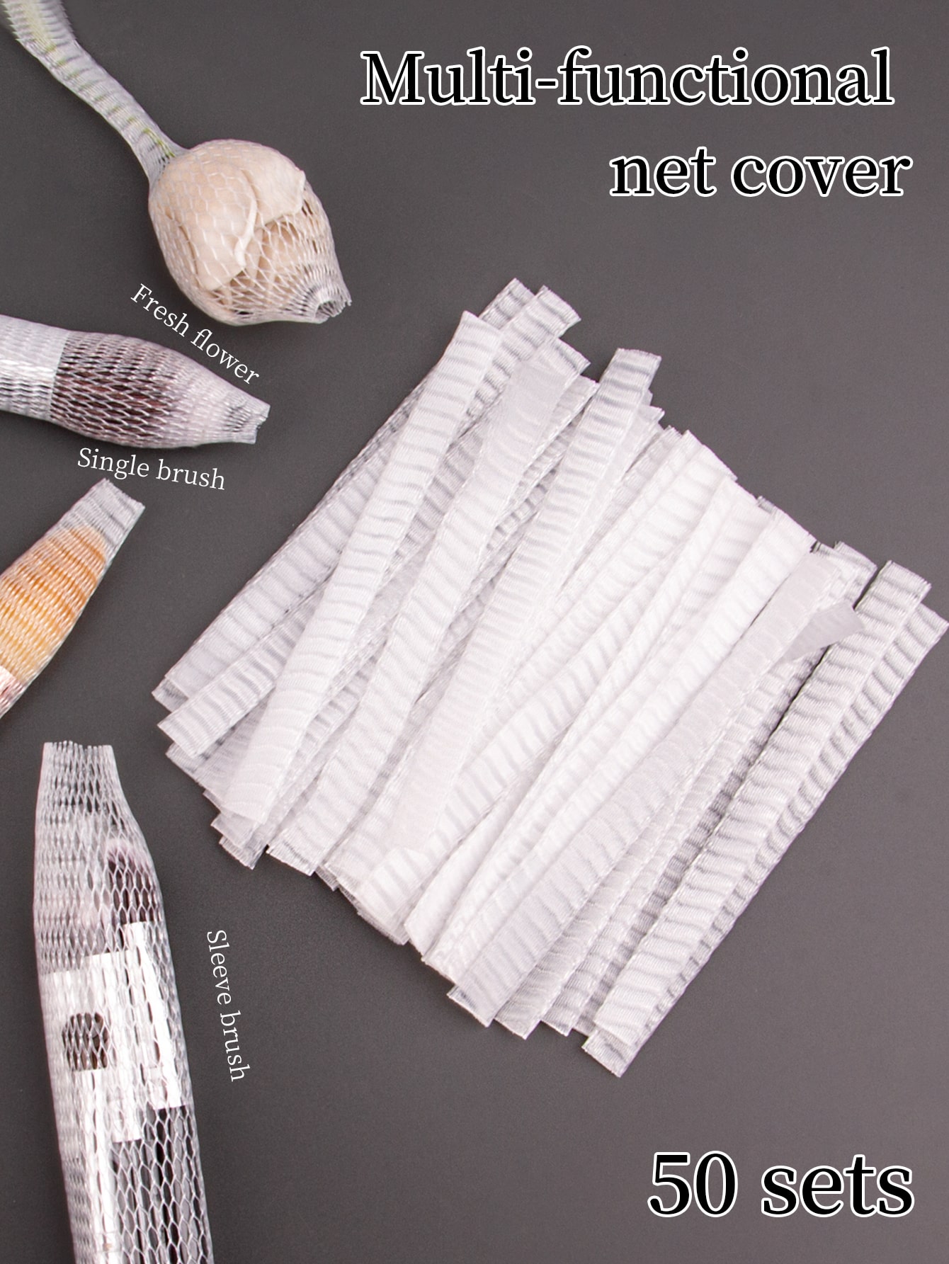 Beauty Flower Makeup - 50 STUKS Make-upborstel beschermende gaasset Roze