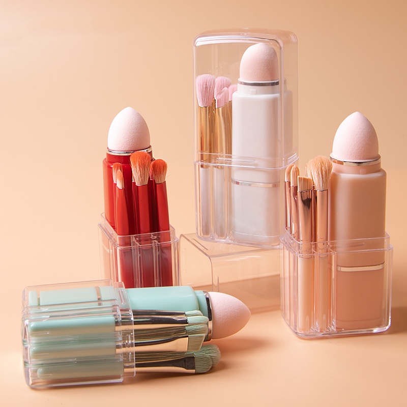 Beauty Makeup Tools Set - 8-in-1 intrekbare make-upborstel Mini make-upborstelset Draagbare