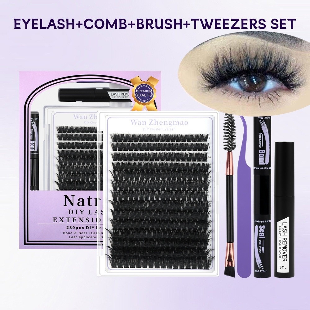 False Eyelashes Natural - 8-18mm Lange Kunstwimpers Bond & Seal