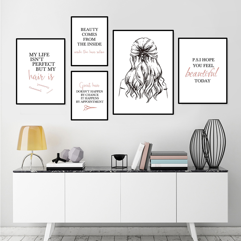 Beauty Of Makeup Quotes - kapperszaak citaat kunst posters kapsel muur