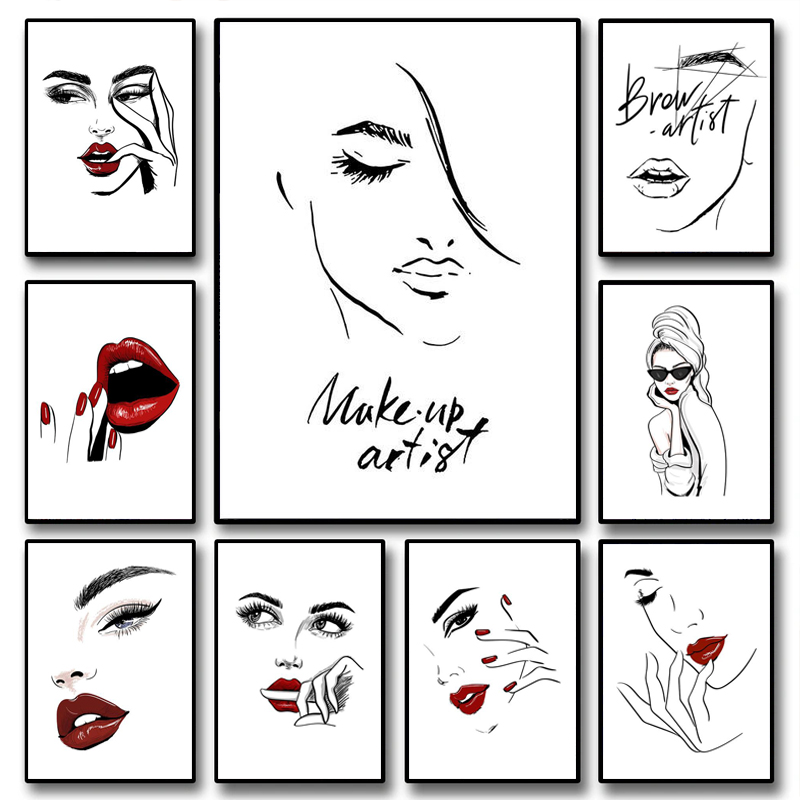 Beauty Of Makeup Quotes - Mode Make-up Poster Sexy Schoonheid Vrouw