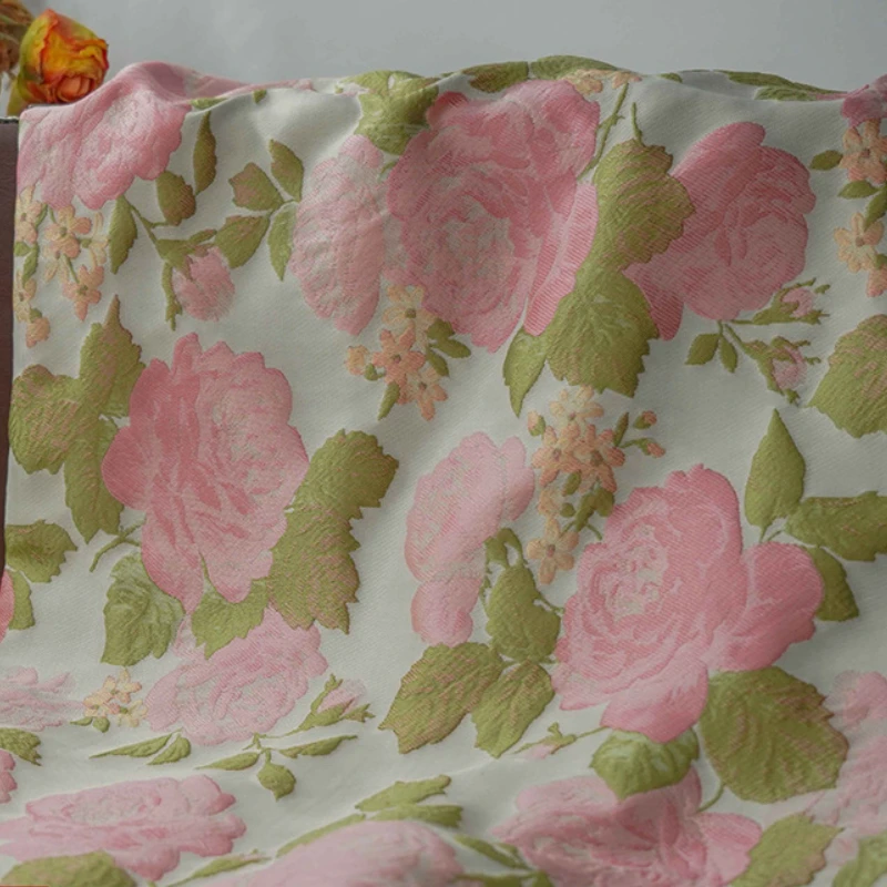 Yarn-dyed Jacquard Fabric Pink - Beauty Flower Makeup recensie en prijs