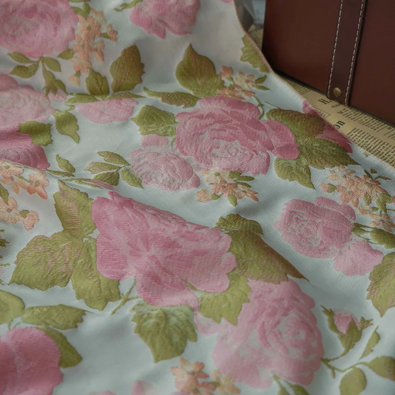 Yarn-dyed Jacquard Fabric Pink - Beauty Flower Makeup recensie en prijs