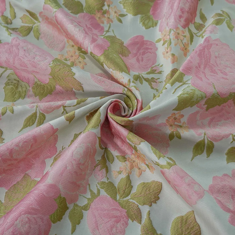 Yarn-dyed Jacquard Fabric Pink - Beauty Flower Makeup recensie en prijs
