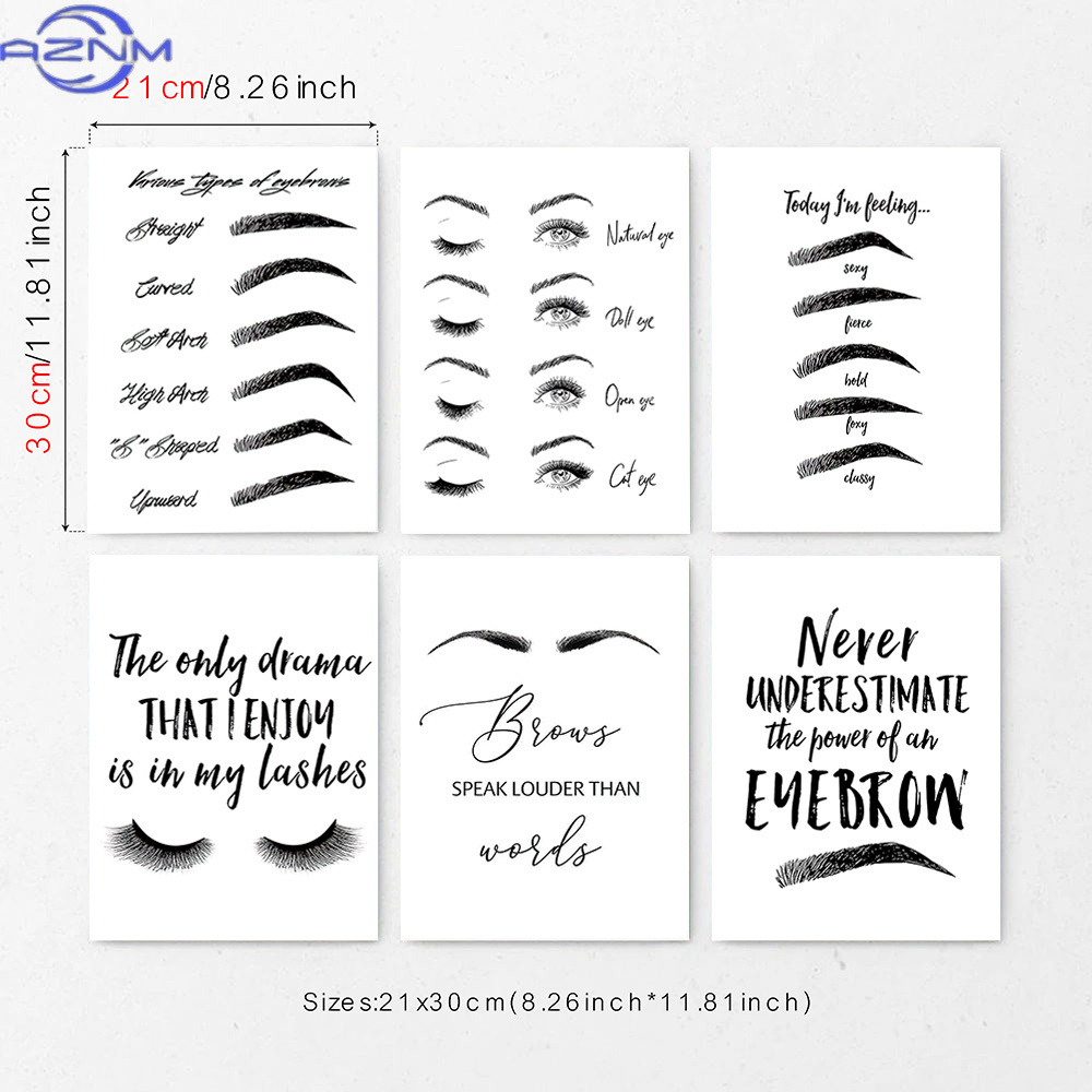 Set van 6 wenkbrauw- en wimper - Beauty Of Makeup Quotes recensie en prijs
