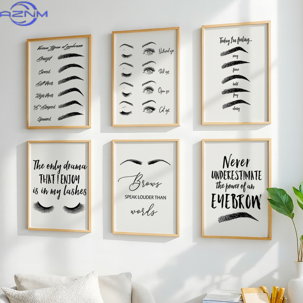 Set van 6 wenkbrauw- en wimper - Beauty Of Makeup Quotes recensie en prijs