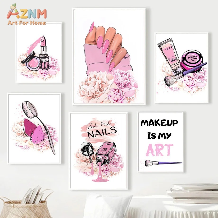 AZNM roze nagelmake-up canvas  - Beauty Of Makeup Quotes recensie en prijs