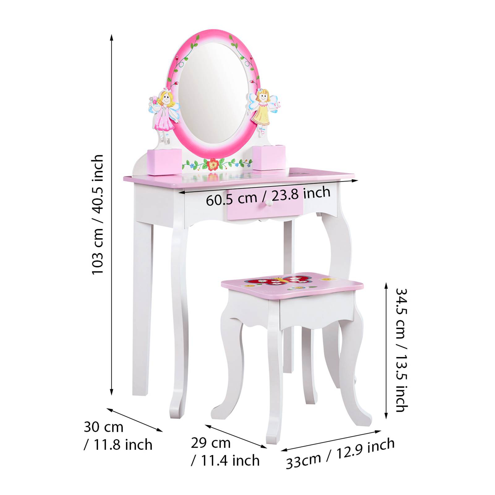 Kinderkaptafel met bloemenprin - Beauty Flower Makeup recensie en prijs