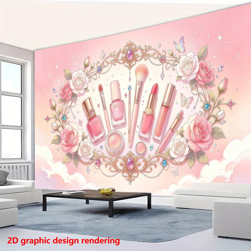 Groot roze make-up wandbehang, - Beauty Makeup Wallpaper recensie en prijs