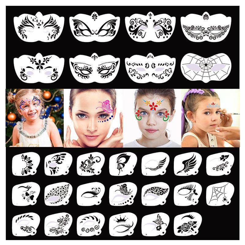 ▶ 8/20PCS Gezichtsverf stencil - Beauty Makeup Pictures recensie en prijs