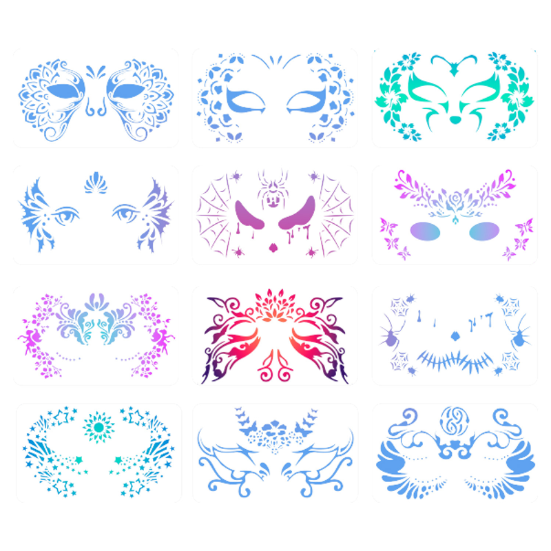 16 stuks gezichtsverf stencils - Beauty Makeup Pictures recensie en prijs