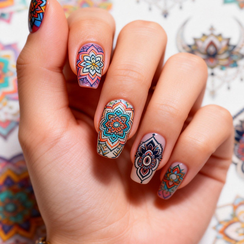 3 stuks Boho bloemen nagelstem - Nail Art Stamping Kit recensie en prijs